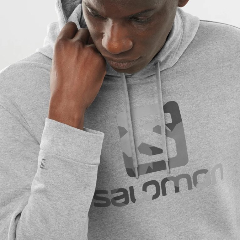 Grey Salomon Outlife Logo Summer Heather Men's Hoodie | IE XC2653